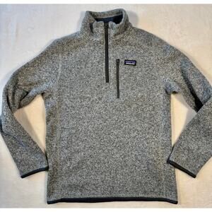 Patagonia Kids Gray Better Sweater Quarter Zip Fleece Jacket Sweatshirt L 12